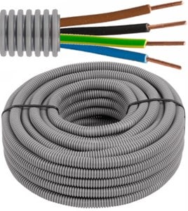 FLEX - Voorbedrade buis - VOB installatiedraad - 4G2,5 mm² - grijze buis Ø 16 mm - FE4G25-E⚡shock