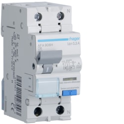 Hager - Differentieelautomaat 6kA 1P+N 6A 300mA type A - AFA906H-E⚡shock