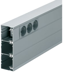 Hager - Installatiekanaal alu bodem 50*160mm 3 comp. gean. alu - GBA501611ALU-E⚡shock