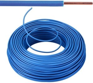 KABEL - VOB - Eca Installatiedraad - 1,5 mm² - blauw - H07V-U ( R100 ) - VOB15BL-E⚡shock