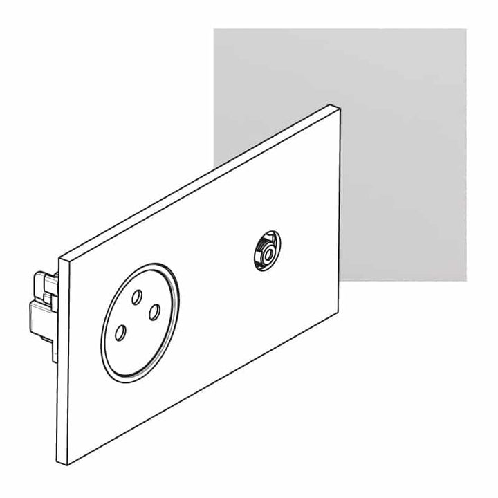 Legrand - ART Stopcontact 2P+A + TV épure Gespiegeld staal - AR67639-E⚡shock