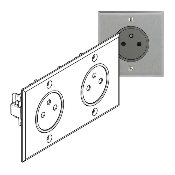 Legrand - ART Stopcontact 2x2P+A vlak 16A - mémoire Geborsteld staal - AR67132-E⚡shock