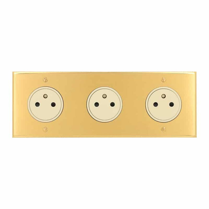 Legrand - ART Stopcontact 3x2P+A vlak 16A - mémoire Geborsteld goud - AR67233-E⚡shock