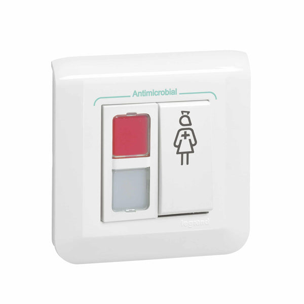 Legrand - Deurblok 2 kleuren + drukknop rood + wit - Mosaic - 078204L-E⚡shock