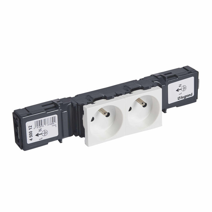 Legrand - Mosaic Stopcontact 2x2P+A klik-in 3P WINSTA - GWO - wit - 450012-E⚡shock