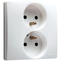 Legrand - Niloé Stopcontact 2x2P+A compact 16A wit met spankl. - 664541-E⚡shock