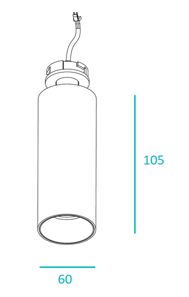 teco - Teco LED Spot NAULA 9.2W 3000K Ra90 Dim Wit 34° 40x105mm - TLC410WW34S1-E⚡shock