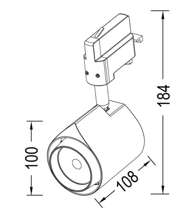 UNI-BRIGHT - Trackspot Led 22W - Adapter 3-Phase Incl. Driver - Zwart - TT221885B-E⚡shock